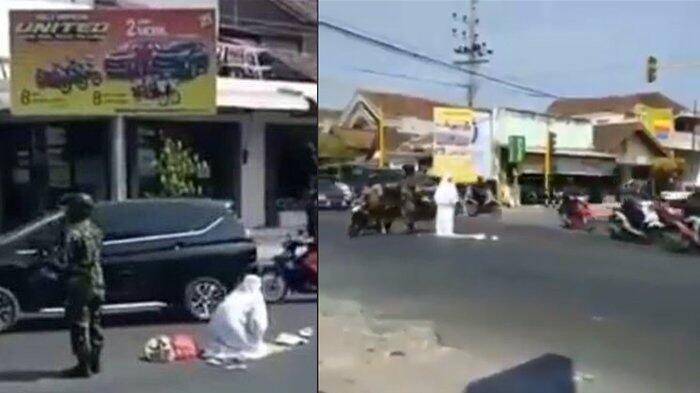 Aksi Emak-Emak Shalat Di Tengah Jalan Hingga Di Jaga TNI