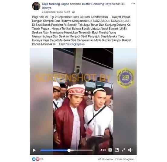 Benarkah Kunjungan Ustad Abdul Somad ke Papua Pada 2 September 2019?