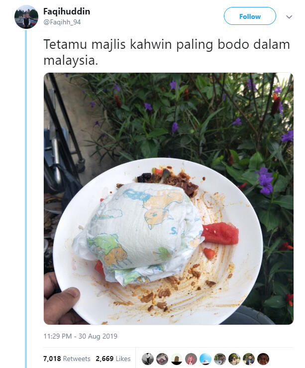 Menjijikan! Tamu Undangan Pernikahan Membuang Popok Bekas Pakai Di Atas Piring Makan.