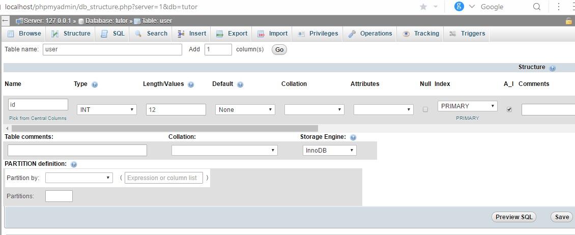 Mencari auto_increment di phpmyadmin