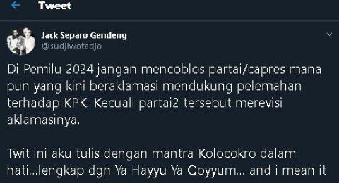 Balasan Dari Sujiwo Tejo Jangan Pilih Pemimpin Yang Mau Lemahkan