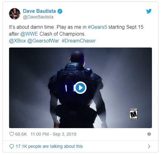 Gears 5 Kehadiran Pegulat WWE Dave Bautista