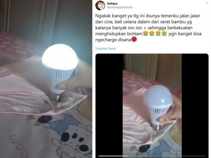 Viral Video Celana Dalam Wanita Bisa Menghidupkan Lampu Bohlam! Lah Kok Bisa? 