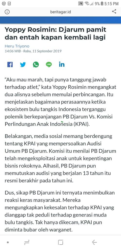 Yoppy Rosimin : Djarum Pamit dan entah kapan kembali lagi