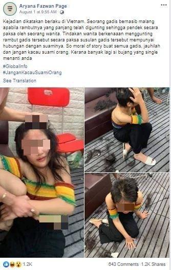 Kepergok! Pelakor di Vietnam Ini Dihukum Habis-Habisan