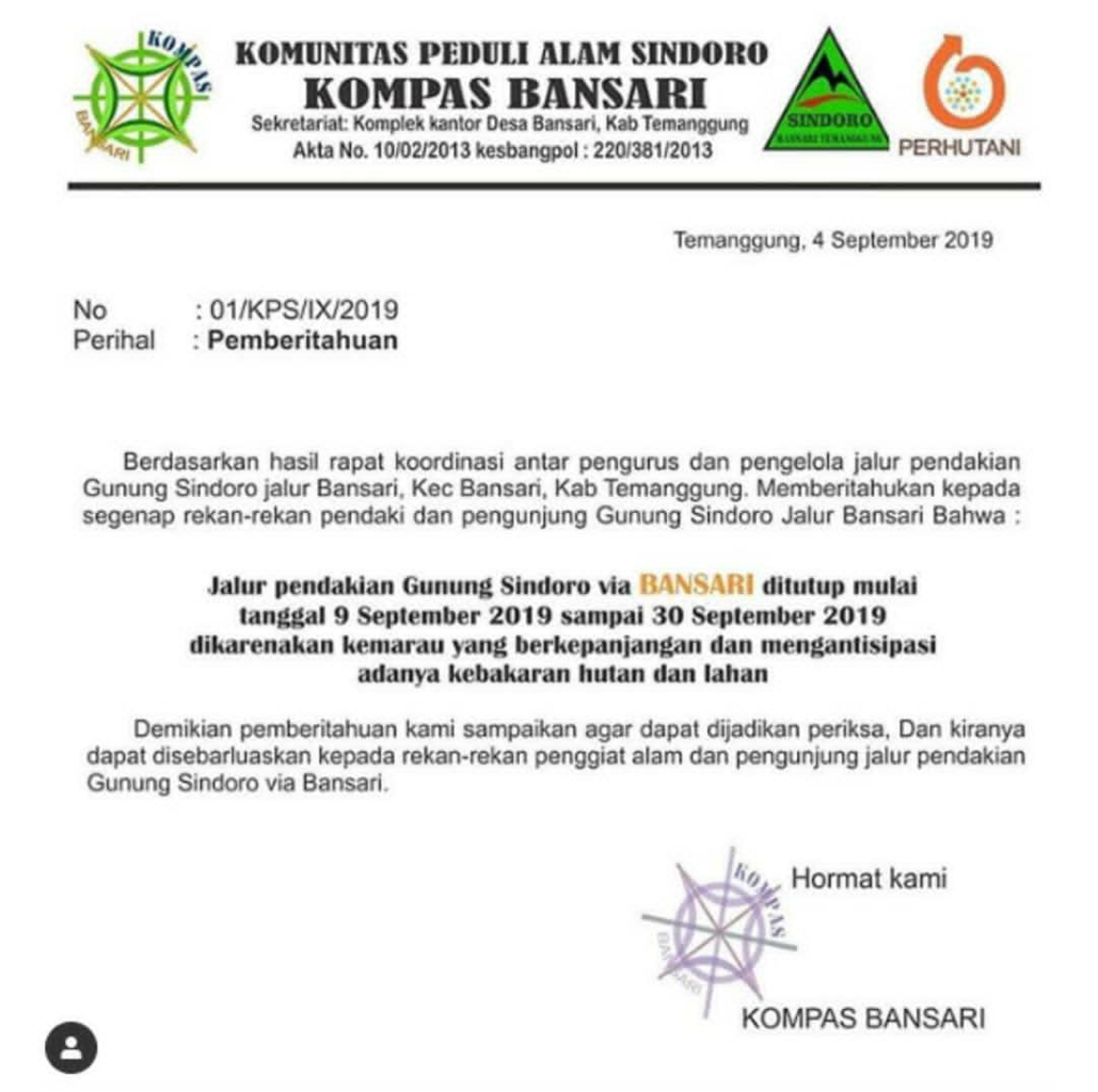 Perlu Diketahui, Inilah Daftar Gunung Yang Ditutup Pada Bulan September 2019