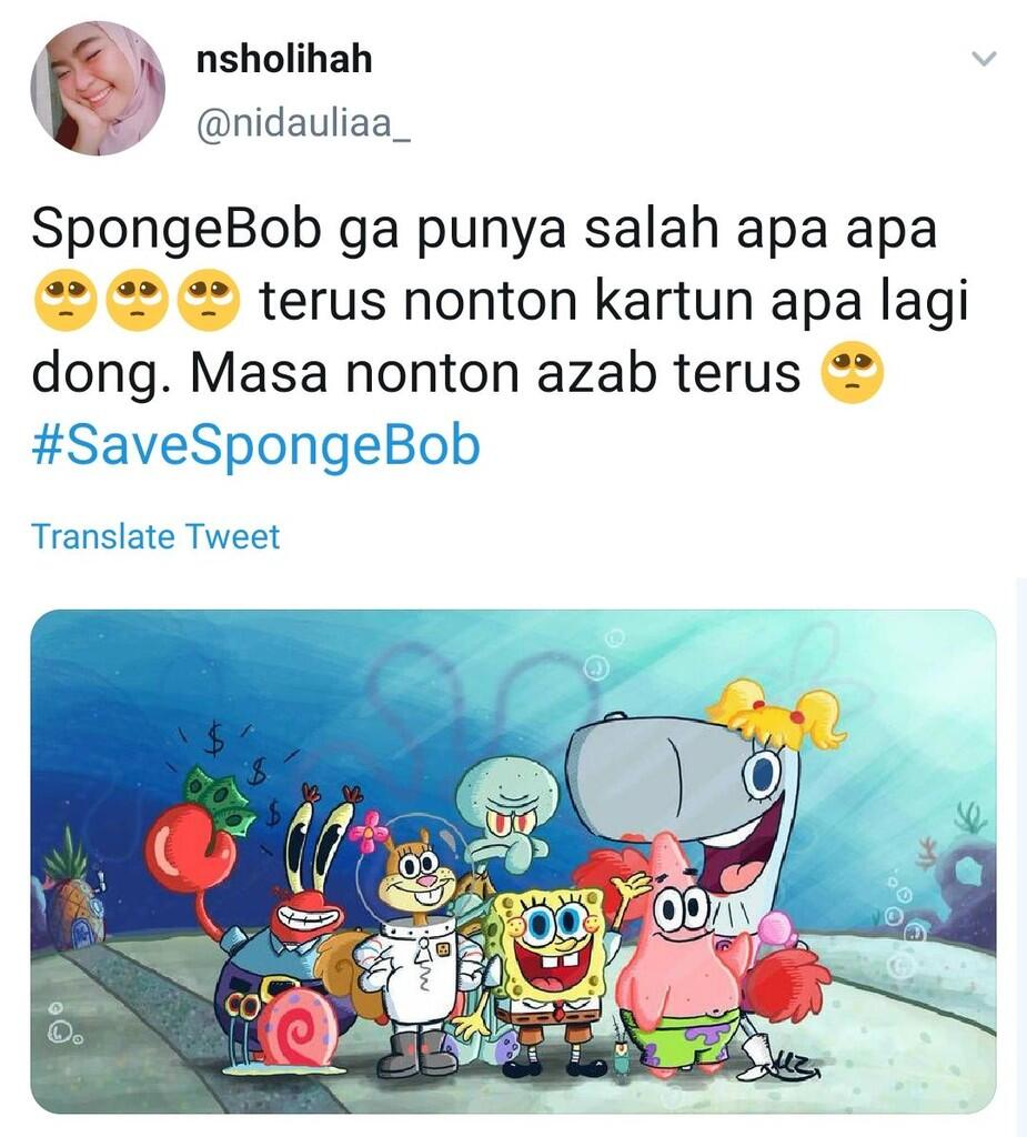 KPI Tegur Tayangan Kartun, Netizen Ramaikan Tagar #SaveSpongebob Di TWITTER