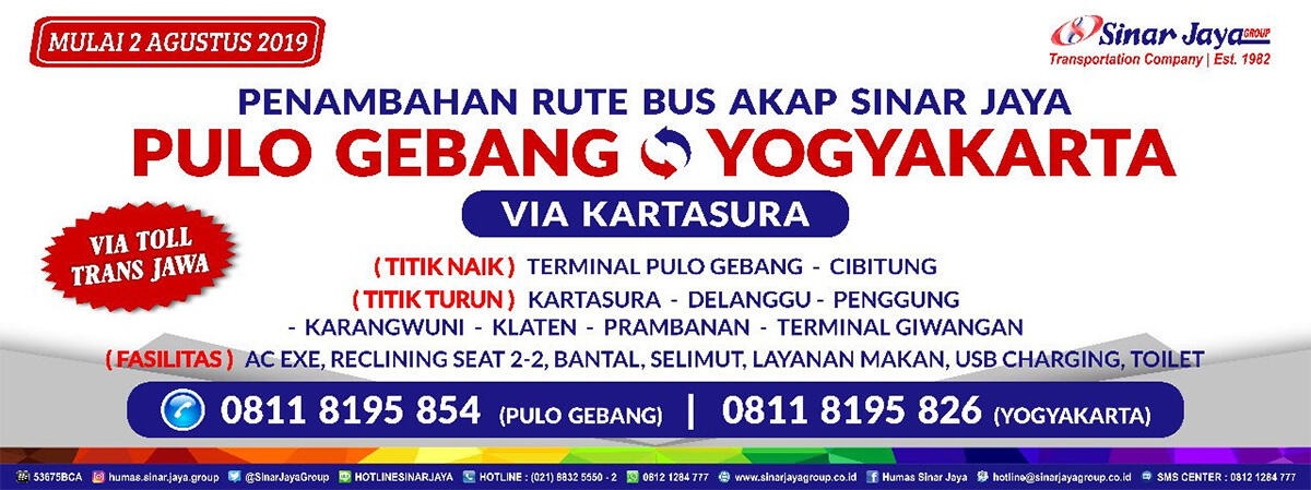 Naik Bus Sinar Jaya Pulogebang - Yogyakarta, Mantep Gan