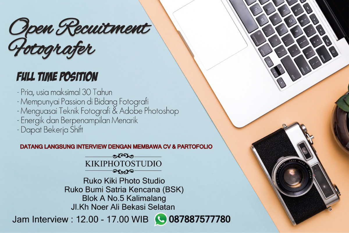 &#91;LOKER&#93; FOTOGRAFER FULL TIME