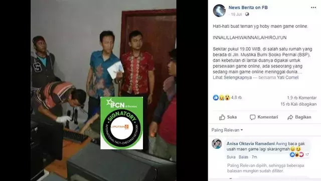 &#91;Cek Fakta&#93; Pemuda di Mojokerto Tewas karena Terlalu Lama Main Gim? Ini Faktanya