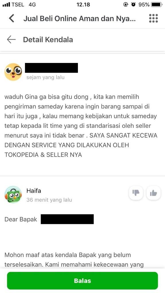 KEBIJAKAN YANG MERUGIKAN CUSTOMER - TOKOPEDIA