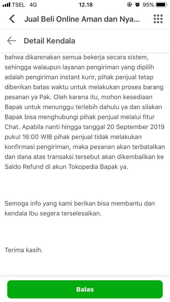 KEBIJAKAN YANG MERUGIKAN CUSTOMER - TOKOPEDIA