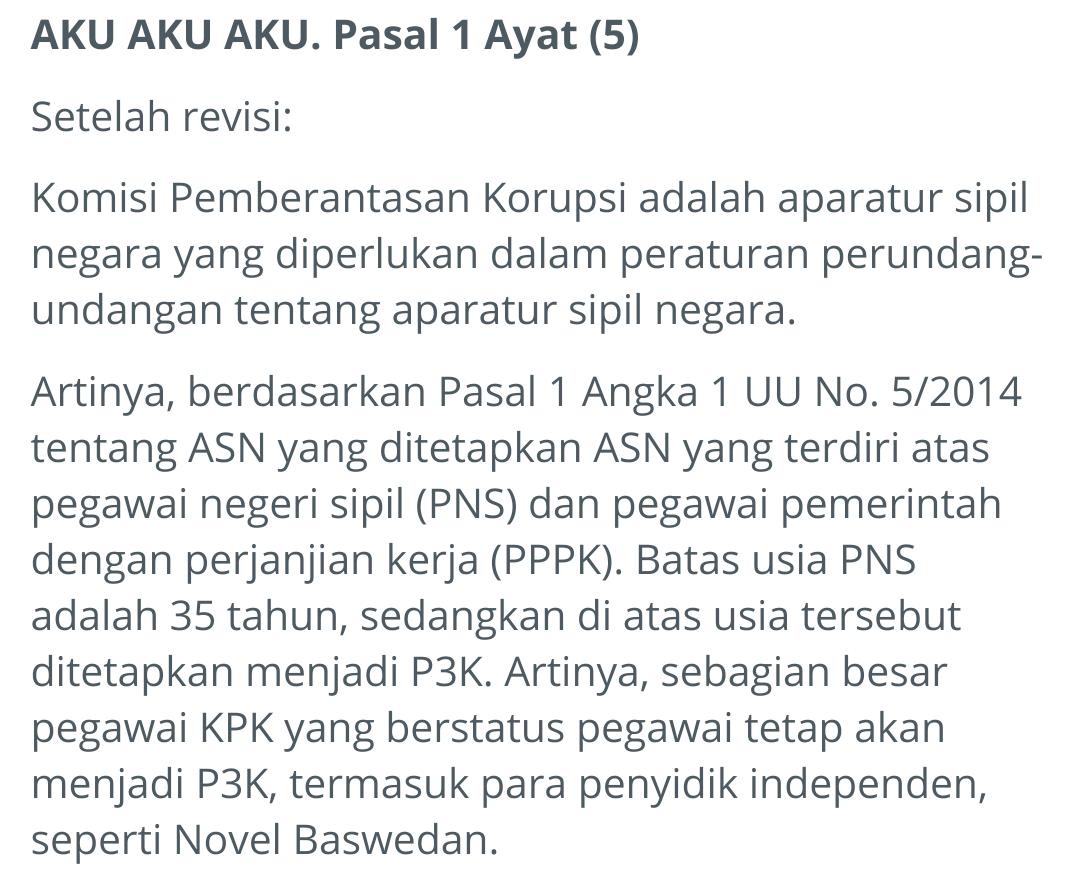 HASIK REVISI UU KPK ( Memperbaiki Atau Melemahkan ? )