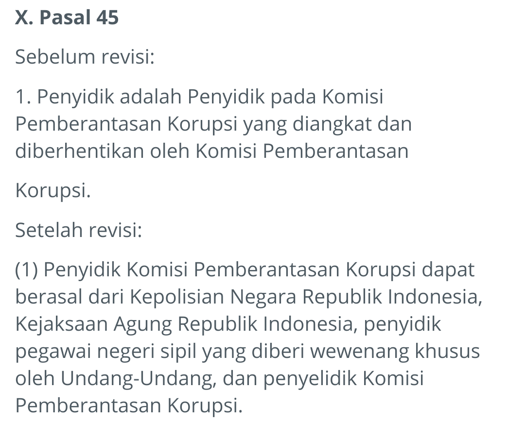 HASIK REVISI UU KPK ( Memperbaiki Atau Melemahkan ? )