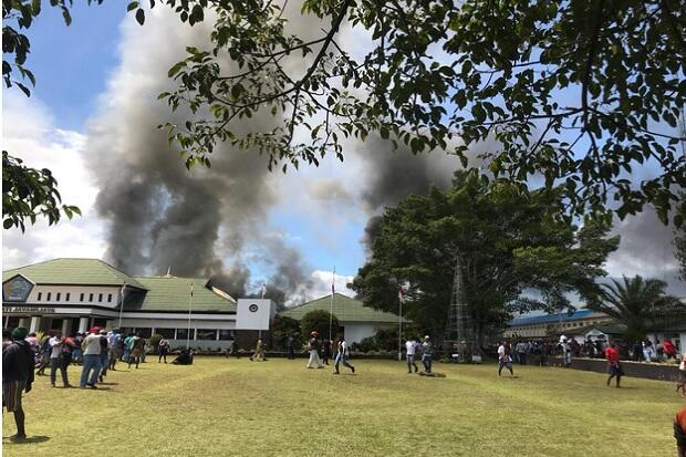 Wamena Papua Rusuh, Massa Bakar Kantor Bupati dan Perkantoran Lainnya