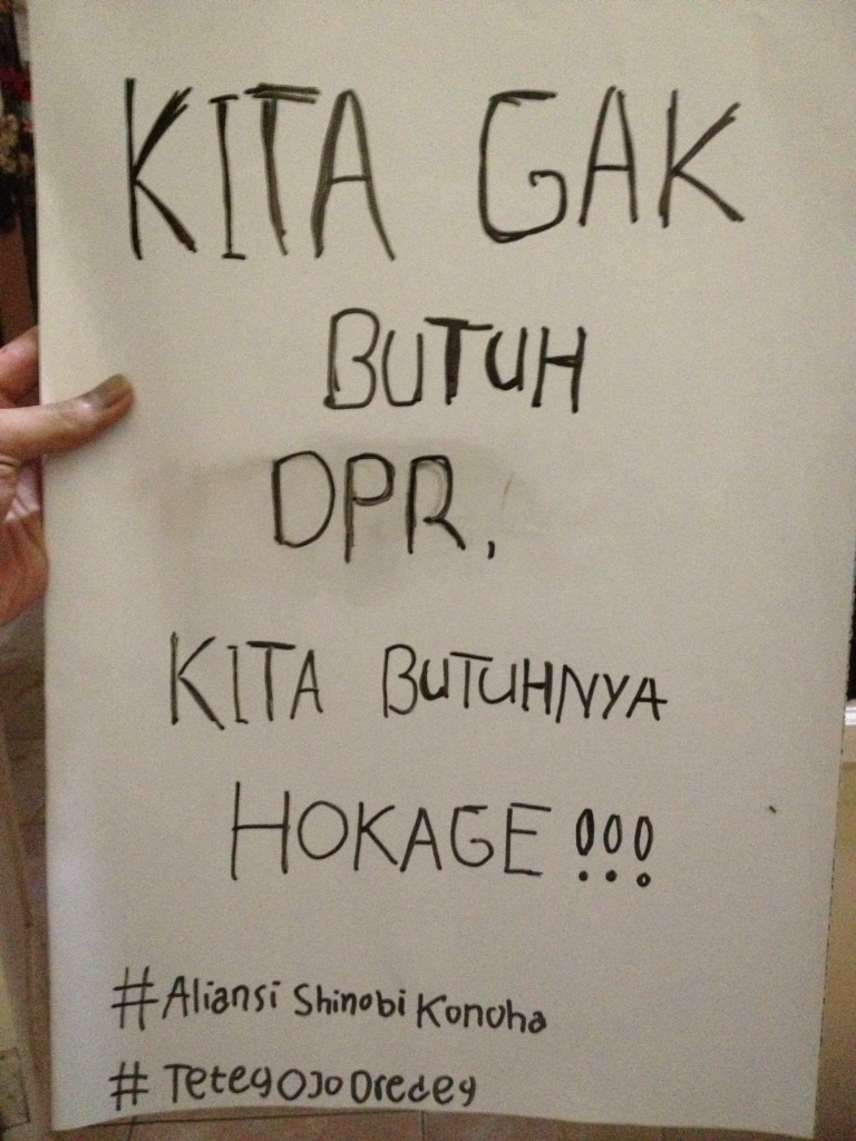 &#91;FOTO&#93; Spanduk Unjuk Rasa Tolak RUU KPK-KHUP Ini Bikin Sakit Perut
