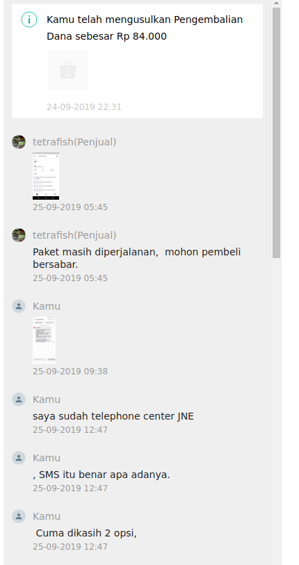 Beli Ikan hias bermasalah. Shopee cendrung berpihak ke Seller!