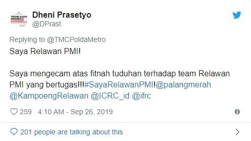 Sebut Ambulans Pemprov DKI Angkut Batu dan Bensin Molotov,Akun TMCPolda Metro Dikecam