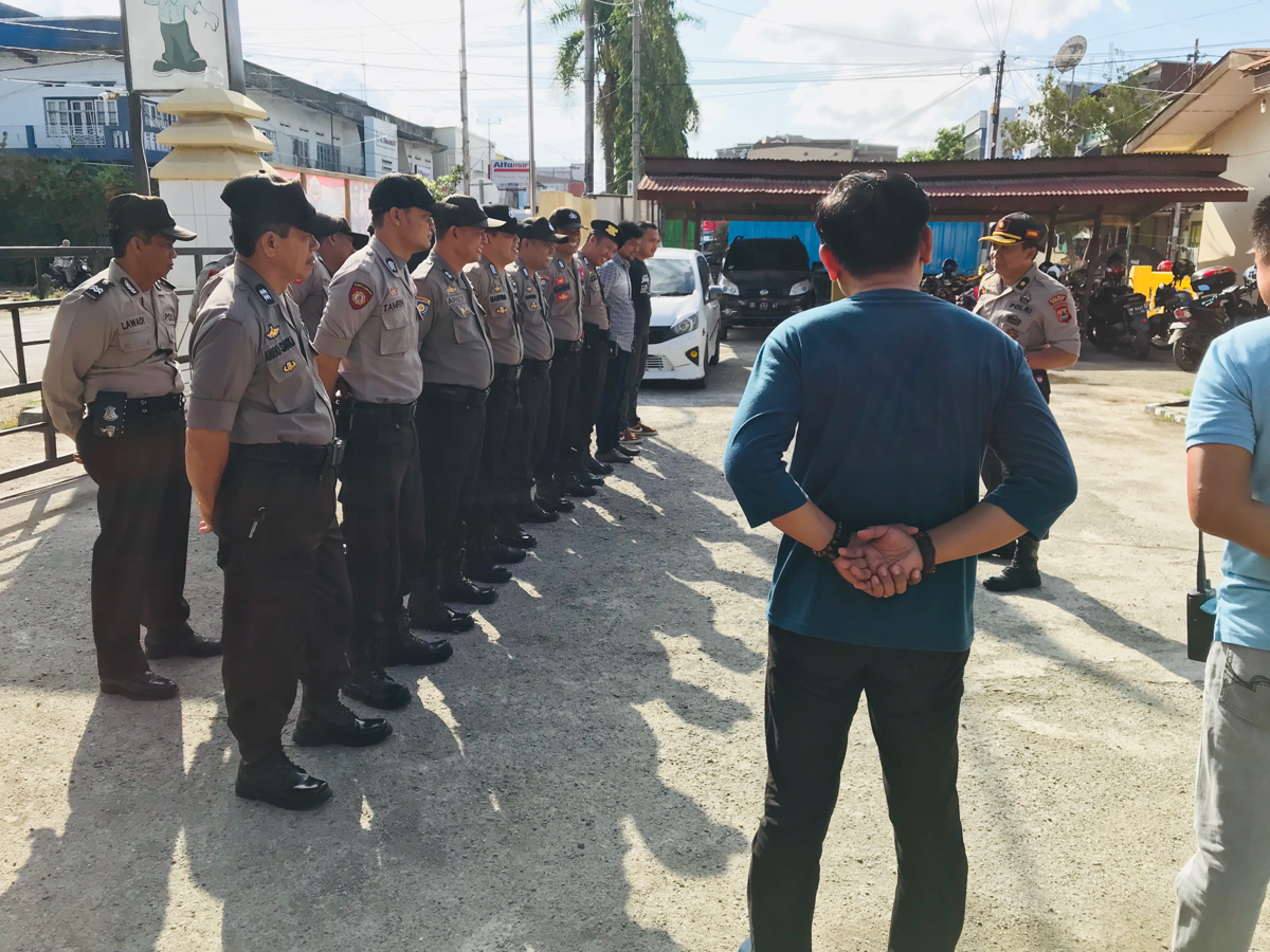 Apel Pagi Polsek P.Rijang Persiapan PAM Unjuk Rasa