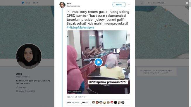 Provokasi Mahasiswa Turunkan Jokowi, Video Diduga Anggota DPRD Sumbar Viral