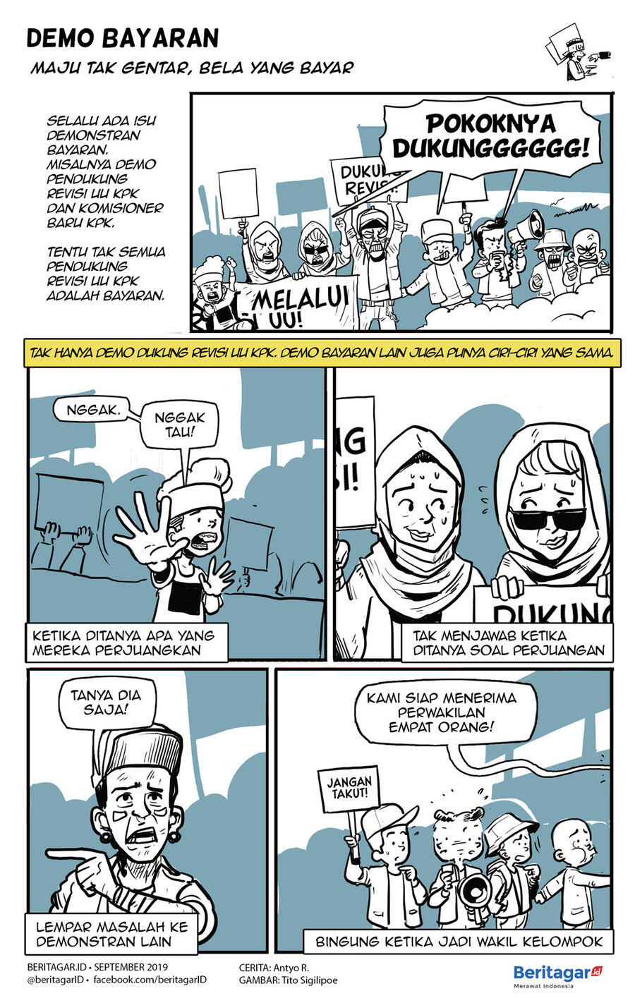 Komik: Demonstran bayaran, tak paham perjuangan