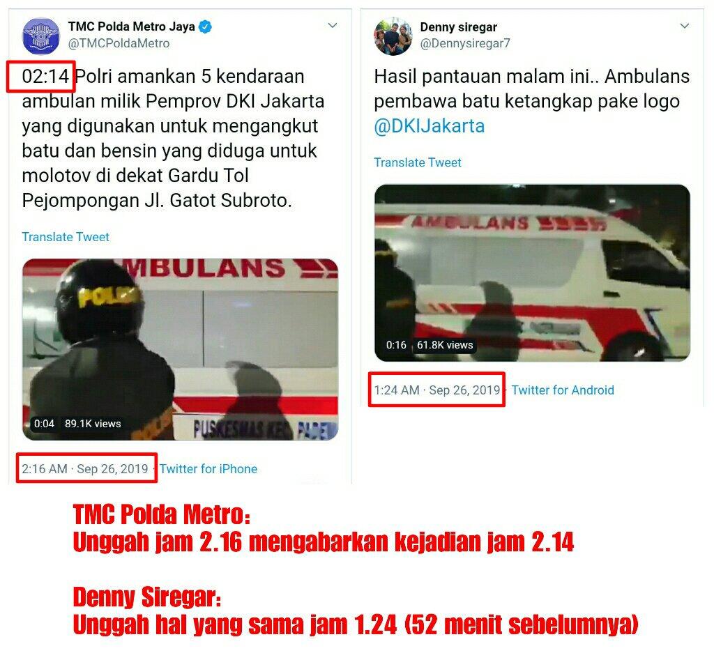 Twit Soal Ambulan DKI Bawa Batu Dihapus, Ada Apa?