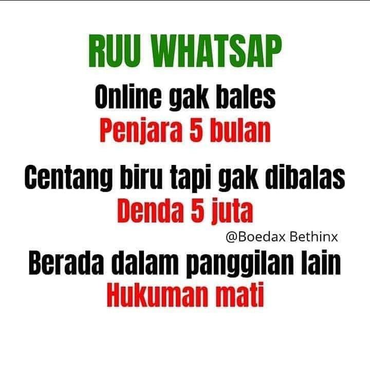 RUU WhatsApp Karya Netizen Viral dan Bikin Ngakak, Benarkah Nolak ViCall Denda 80jt? 