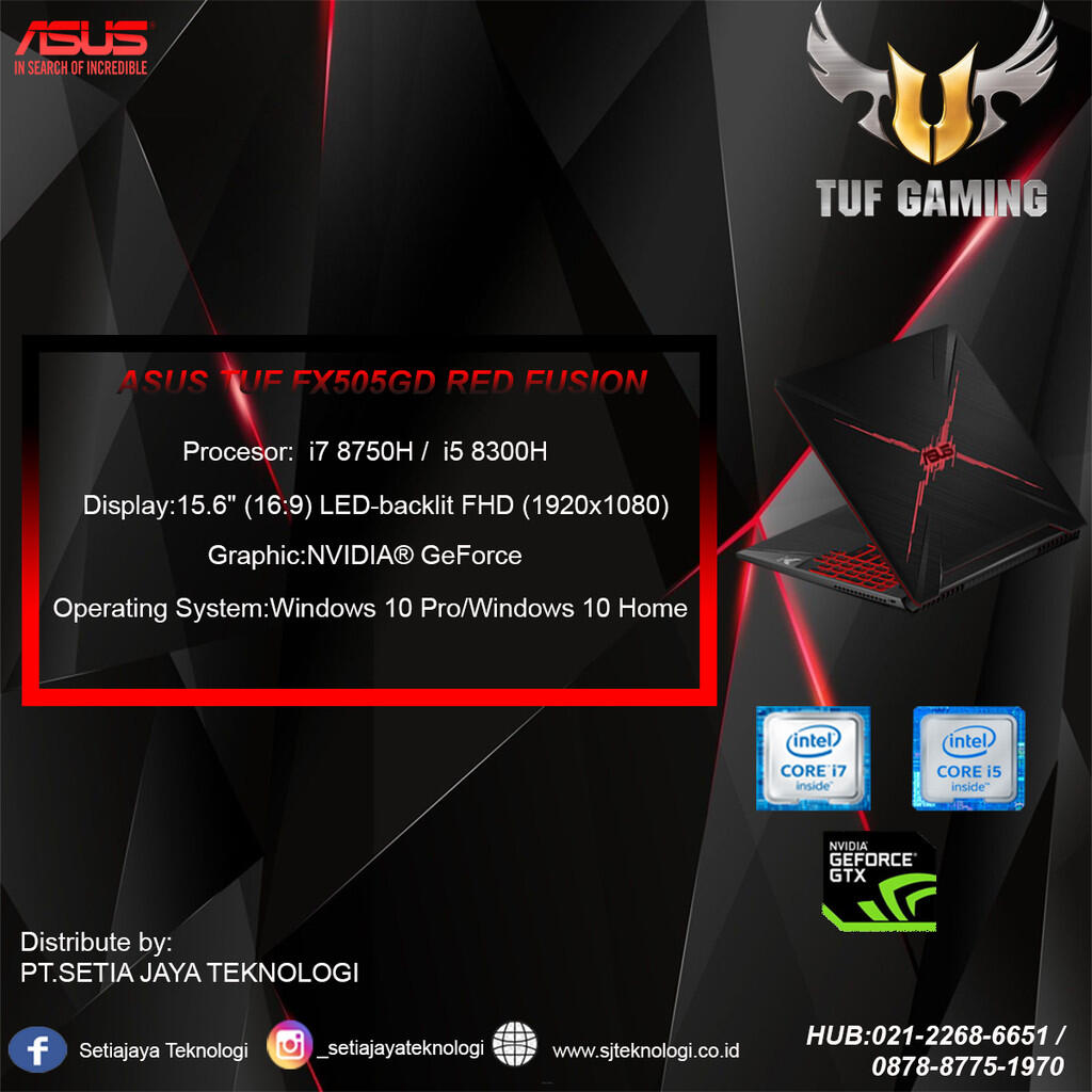 Asus TUF Gaming FX505GD RedFusion Laptop Andalan seorang gamer