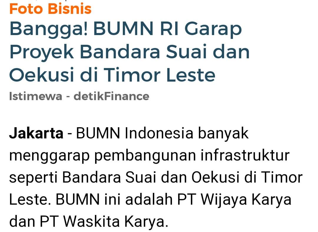 Ternyata Timor Leste Masih Bergantung Pada Indonesia