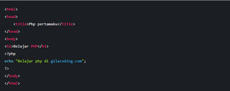 Belajar Bahasa Pemrograman PHP Dasar