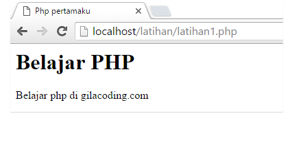 Belajar Bahasa Pemrograman PHP Dasar