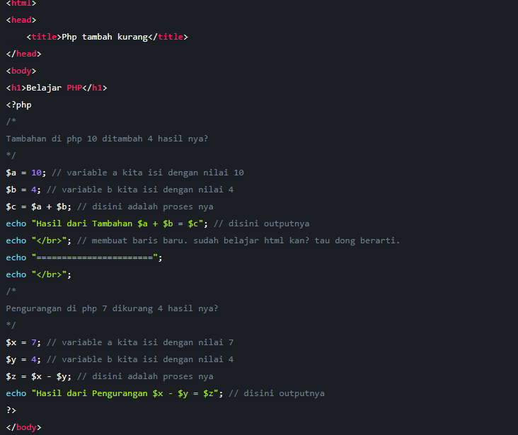 Belajar Bahasa Pemrograman PHP Dasar