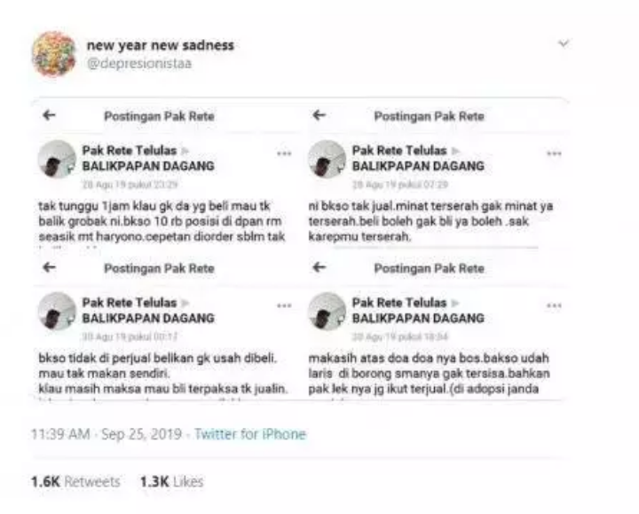 Enggak Jelas! Status Facebook Penjual Bakso Ini Bikin Bingung