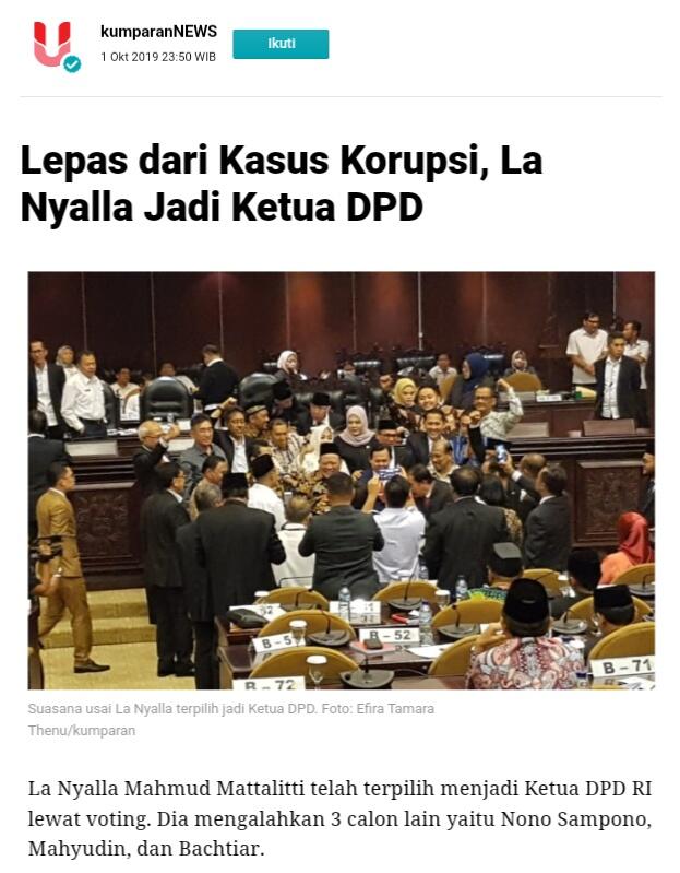 Jadi Ketua DPD, La Nyalla Janjikan Rumah Dinas dan Anggaran Kunker