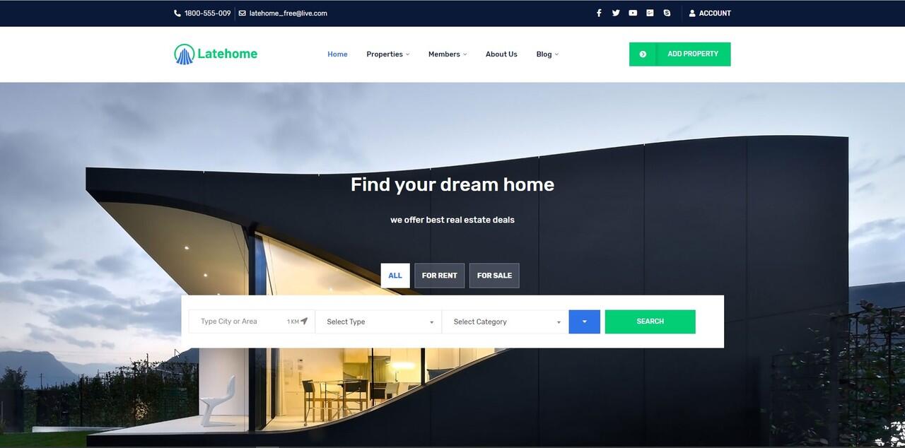 Free Real Estate WordPress Theme — LateHome