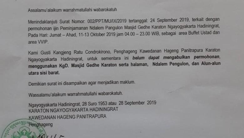 Keraton Yogyakarta Tolak Izin Penggunaan KgD Gedhe Keraton Untuk Muslim United