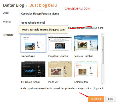 Cara Membuat Blog Gratis