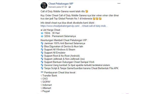Baru 2 Hari Dirilis, Cheat Call of Duty Mobile Sudah Beredar