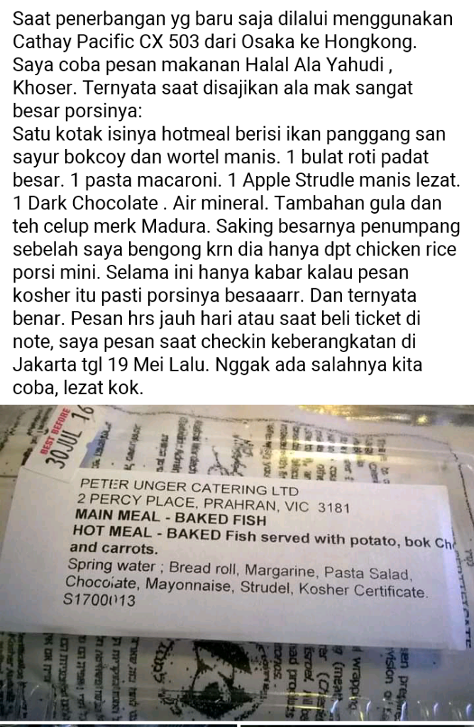 Mau Tau Bedanya Makanan di Pesawat Kelas Bisnis &amp; Ekonomi? Masuk Gan!