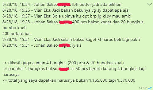 WARALABA BAKSO "SURPRISE" tidak menjual dan TIDAK PROFESIONAL