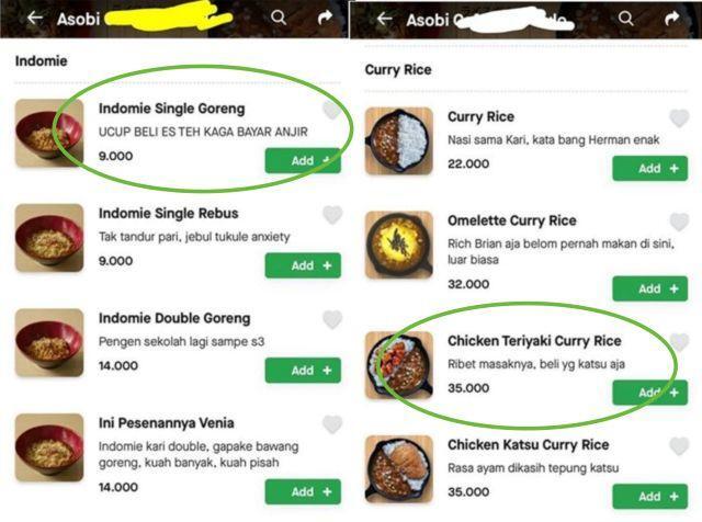 Nyeleneh Isi Deskripsi Makanan di Aplikasi Ojol, Akun Ini Langsung Kena Suspend