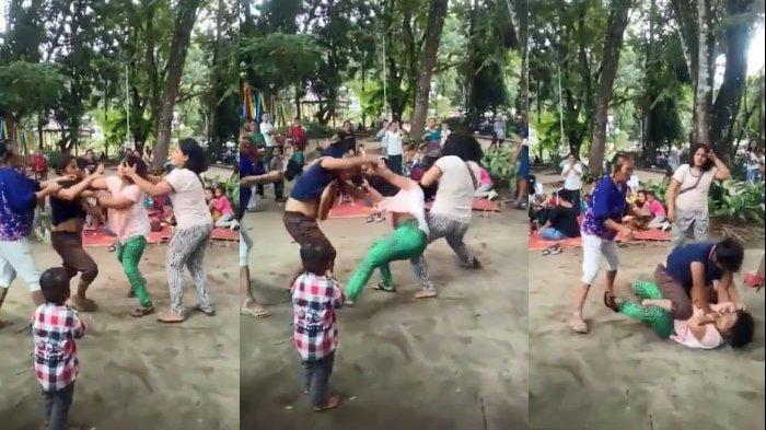 Video Emak2 Baku Hantam di Taman, Busana Sampai Lepas Hanya Karena Utang Rp 75 Ribu