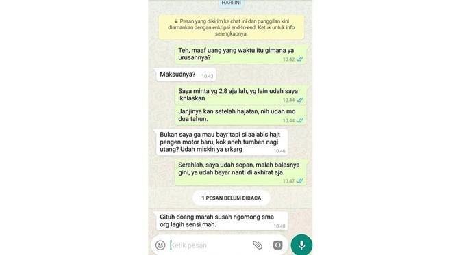 Deretan Chat WA Nagih Utang, Ada yang Santuy Sampai Drama Bikin Geregetan! 