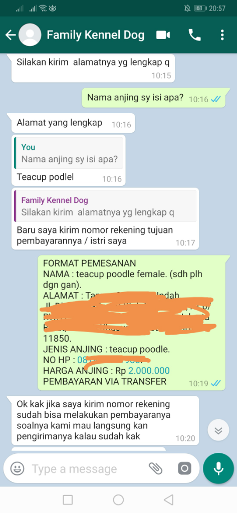 PENIPUAN PETSHOP