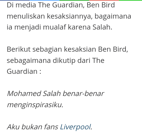 Terinpirasi Mohamed Salah, Seorang Islamphobia Jadi Mualaf