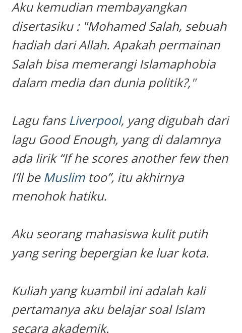 Terinpirasi Mohamed Salah, Seorang Islamphobia Jadi Mualaf