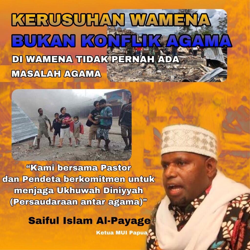Seruan Jihad Tak Relevan, Umat Islam di Wamena Jangan Terprovokasi