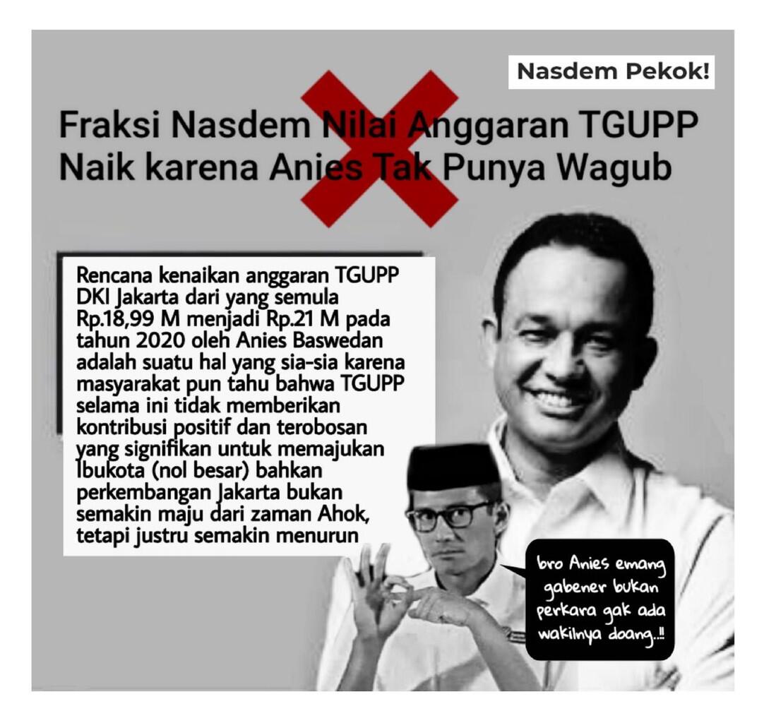 Minim Kerja tapi Gaji Naik, Inilah Pemborosan Anggaran melalui TGUPP DKI Jakarta
