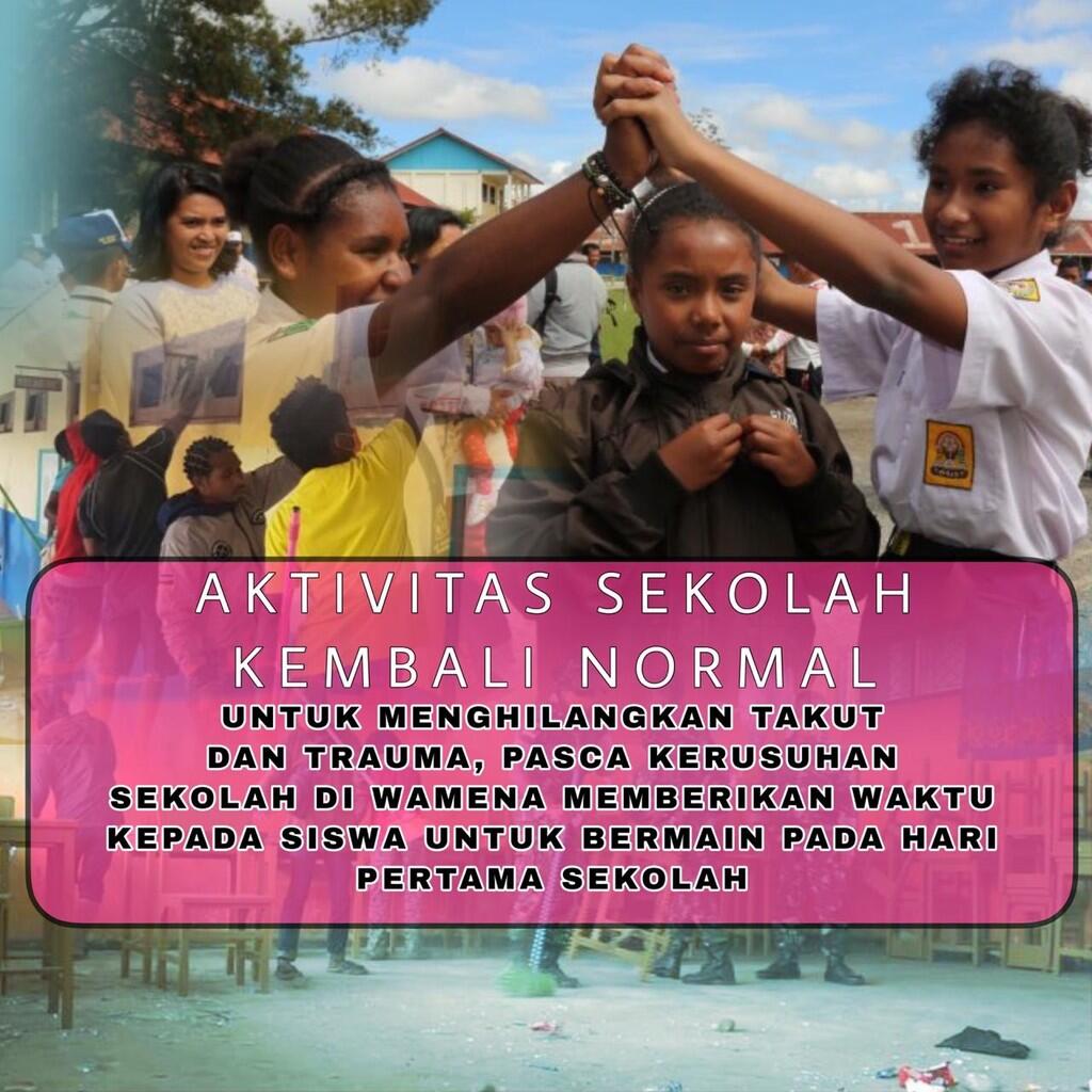 Wamena Mulai Kondusif, Aktivitas Sekolah Sudah Berjalan Normal
