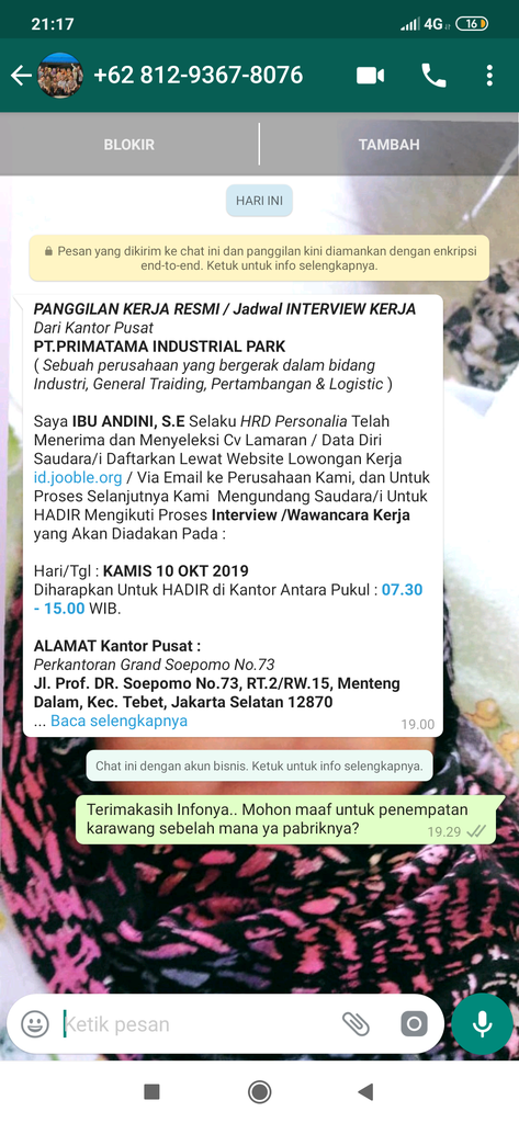 Hati Hati Bagi Pelamar Kerja Yg Dipanggil Interview Kerja Di Pt Ini Gedung 17 Page 4 Kaskus